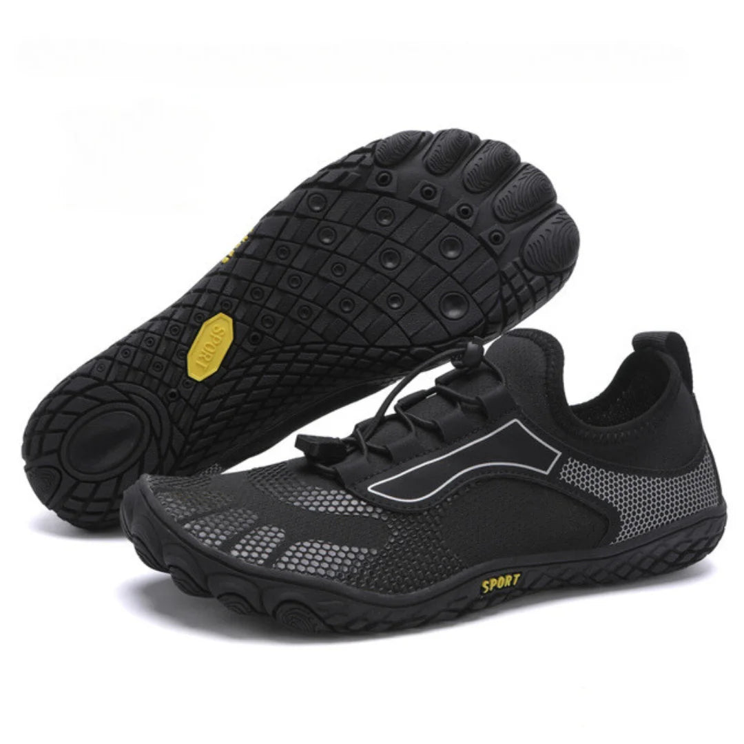 Extra wide toe box for natural toe spread. Ideal for bunions or hammertoes.